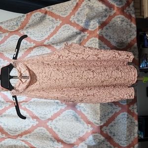 !!CLOSET CLEAR OUT - LAST CHANCE!!Pink Lacey Tank Top w Halter Neck.